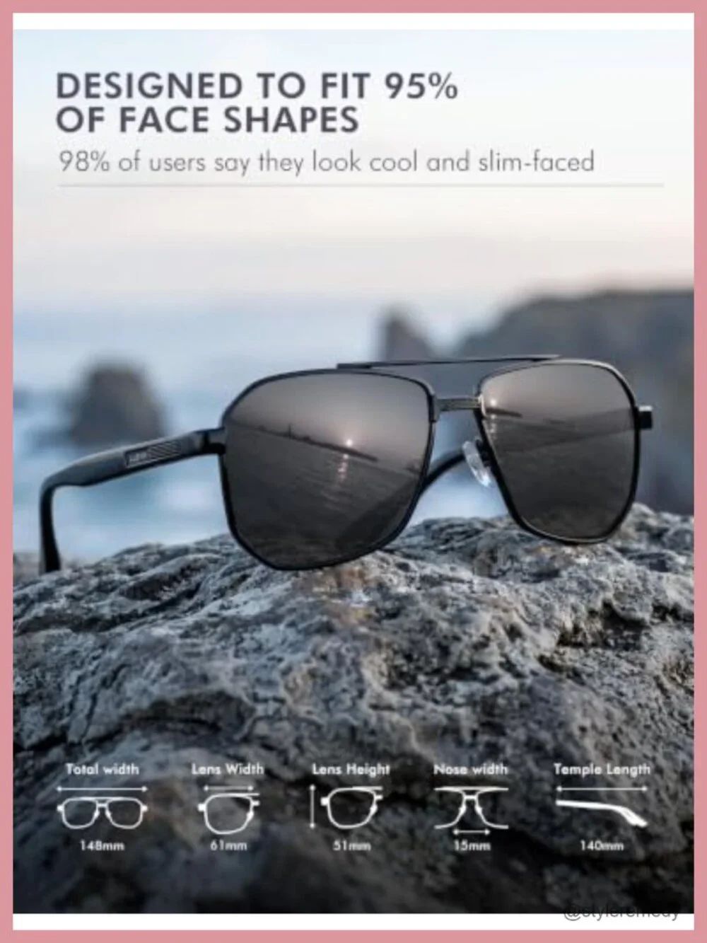 Polarized Aviator Square Sunglasses UV Protection Driving Fishing